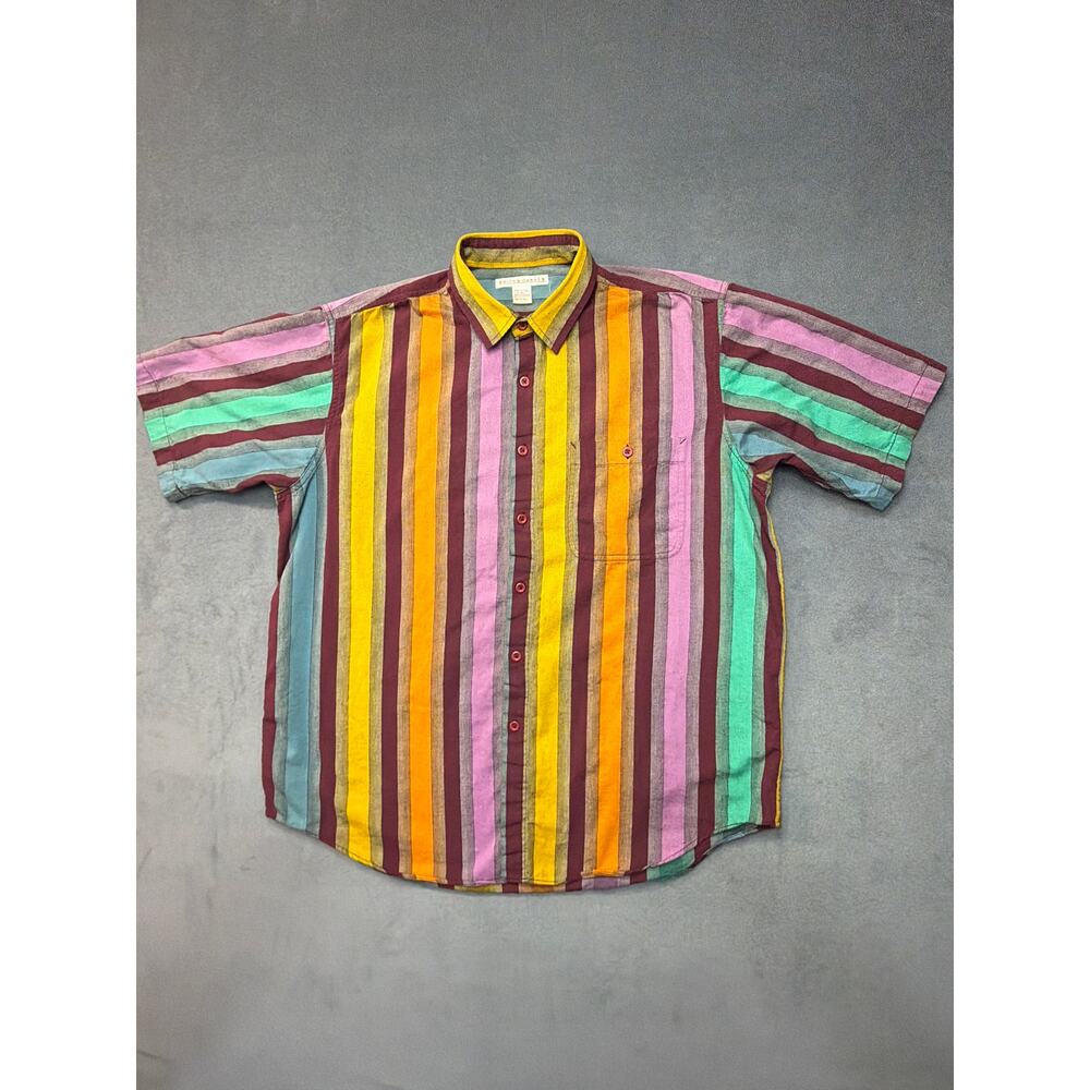 Vintage Smith & Hawken Mens Striped Button Down Shirt XL